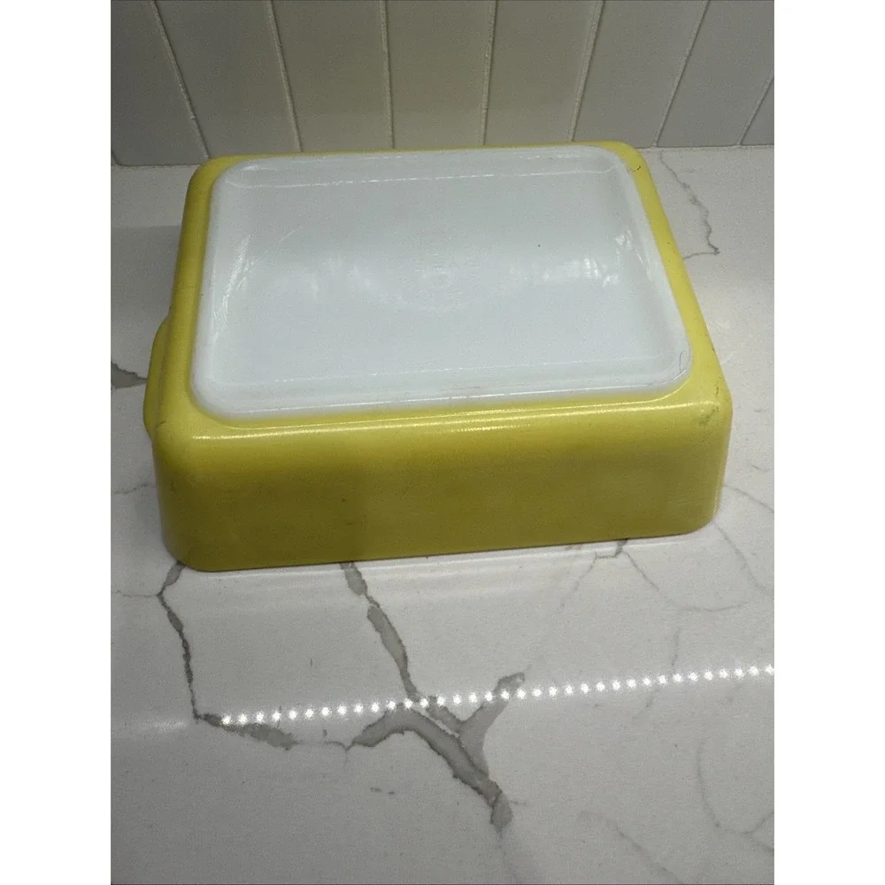 Vintage Pyrex 503 B Yellow Refrigerator Dish w/ Ribbed Lid 503 C Casserole Dish